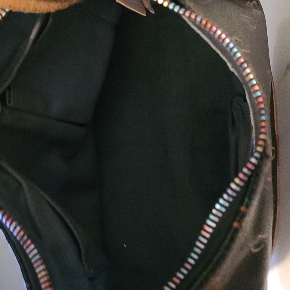 Vintage Dooney & Bourke Rainbow Monogram Logo Mini Hobo Bucket Bag Purse Y2K - Picture 10 of 16